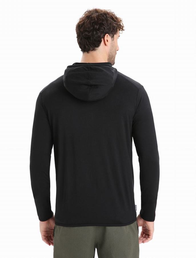 Sudadera Con Capucha Icebreaker Merino Granary Long Sleeve Zip Hombre Negros | KST829MT