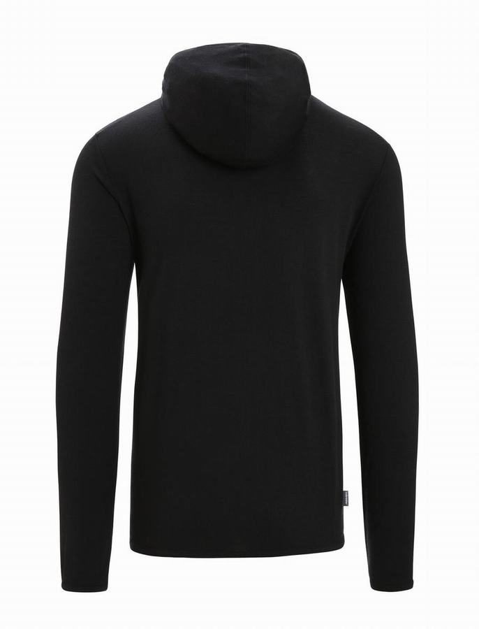 Sudadera Con Capucha Icebreaker Merino Granary Long Sleeve Zip Hombre Negros | KST829MT