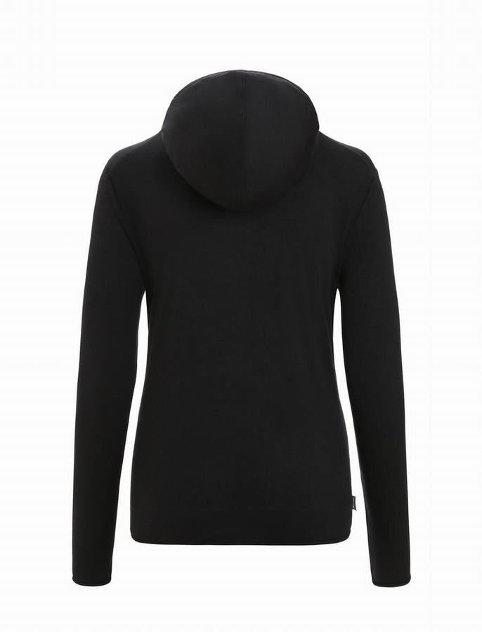 Sudadera Con Capucha Icebreaker Merino Granary Long Sleeve Zip Mujer Negros | SJX7269CS