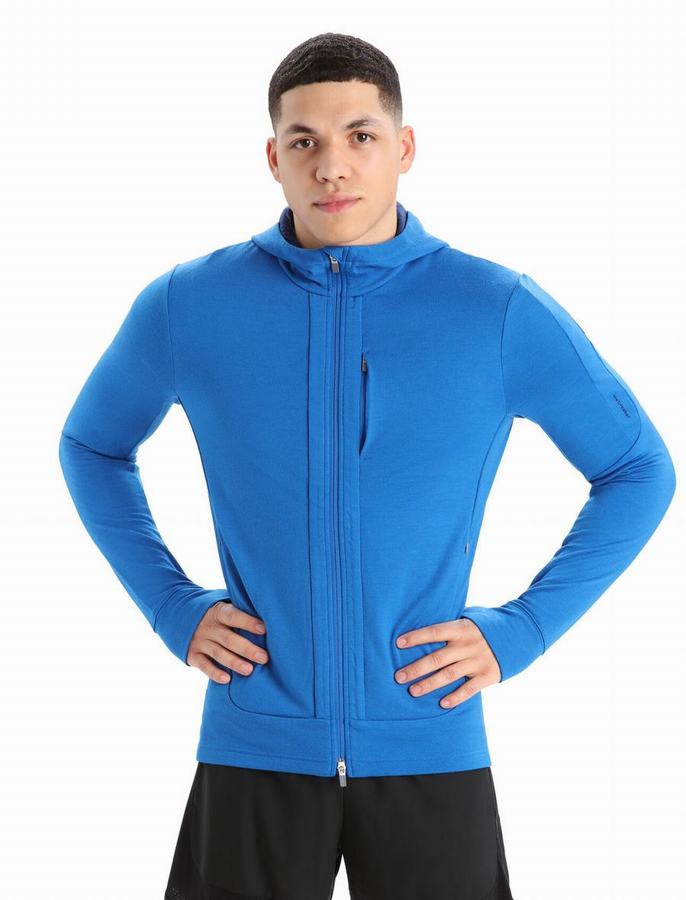 Sudadera Con Capucha Icebreaker Merino Quantum III Long Sleeve Zip Hombre Azul Marino Oscuro | BYL8425VK