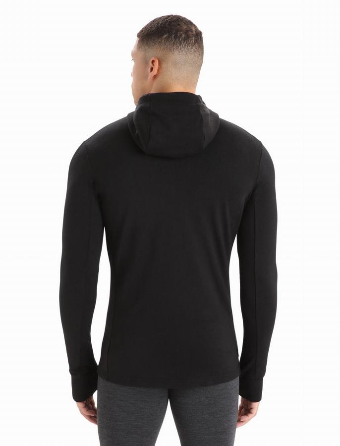 Sudadera Con Capucha Icebreaker Merino Quantum III Long Sleeve Zip Hombre Negros | DQT3950CB