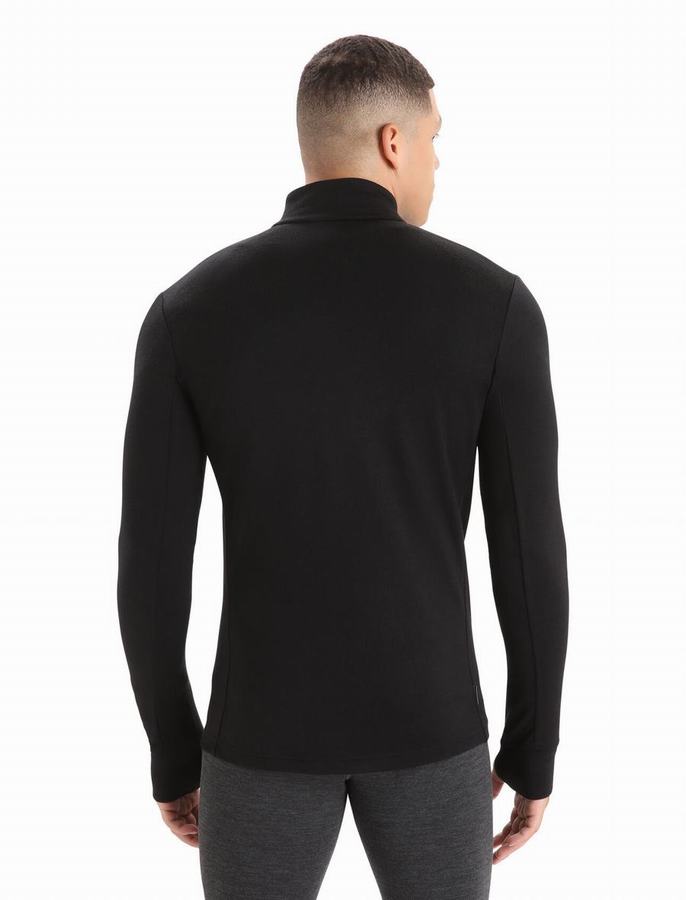 Sudadera Con Capucha Icebreaker Merino Quantum III Long Sleeve Zip Hombre Negros | GAA4815EN