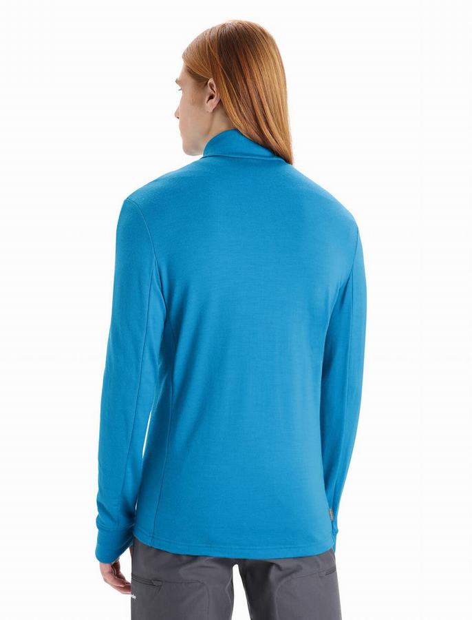 Sudadera Con Capucha Icebreaker Merino Quantum III Long Sleeve Zip Hombre Azules | GGF8621XX