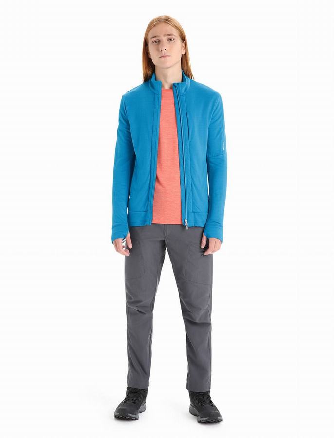 Sudadera Con Capucha Icebreaker Merino Quantum III Long Sleeve Zip Hombre Azules | GGF8621XX