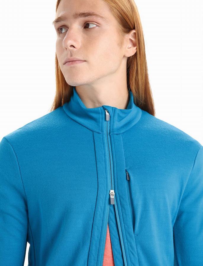 Sudadera Con Capucha Icebreaker Merino Quantum III Long Sleeve Zip Hombre Azules | GGF8621XX