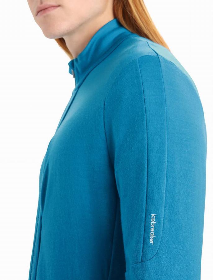 Sudadera Con Capucha Icebreaker Merino Quantum III Long Sleeve Zip Hombre Azules | GGF8621XX