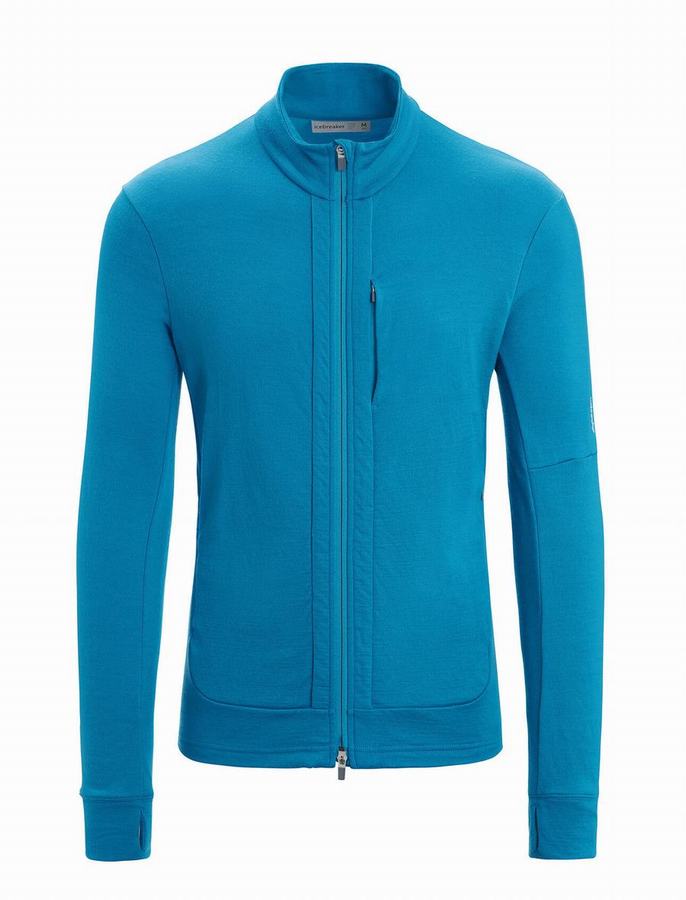 Sudadera Con Capucha Icebreaker Merino Quantum III Long Sleeve Zip Hombre Azules | GGF8621XX