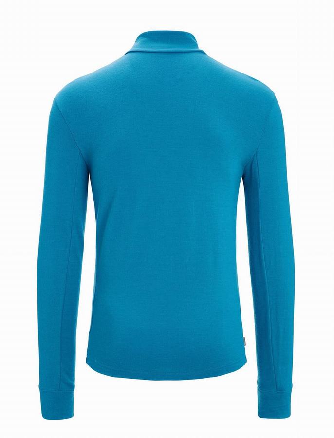 Sudadera Con Capucha Icebreaker Merino Quantum III Long Sleeve Zip Hombre Azules | GGF8621XX