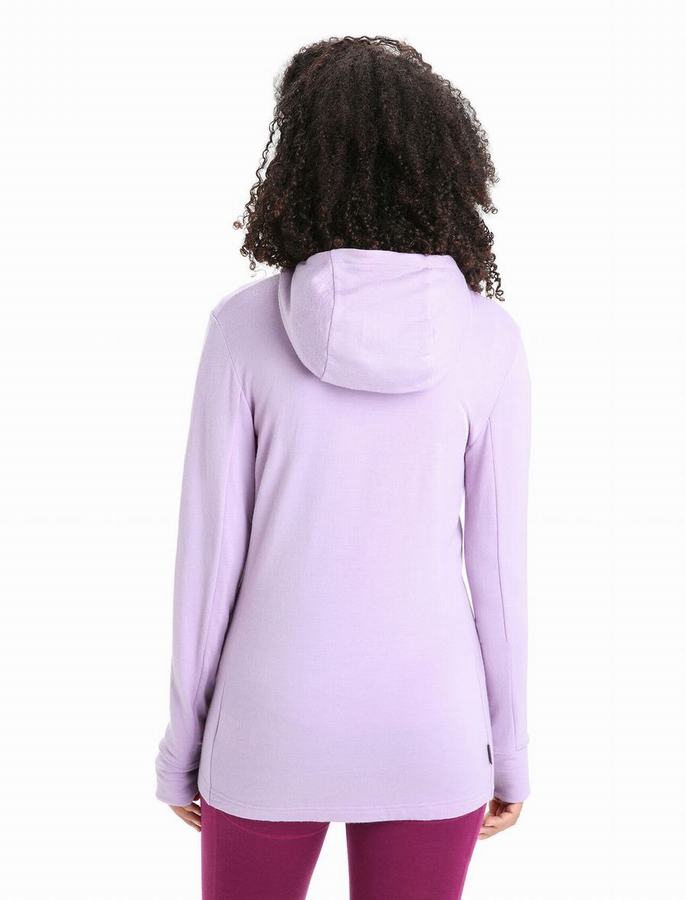 Sudadera Con Capucha Icebreaker Merino Quantum III Long Sleeve Zip Mujer Morados Claro | HGF1866UQ