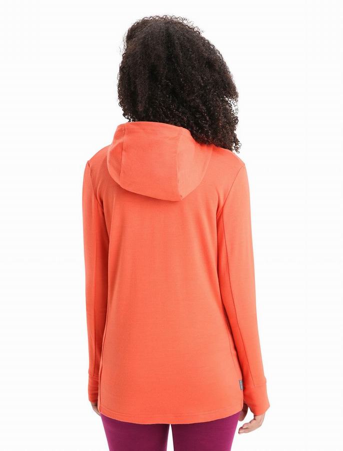 Sudadera Con Capucha Icebreaker Merino Quantum III Long Sleeve Zip Mujer Naranjas | JPD925IF