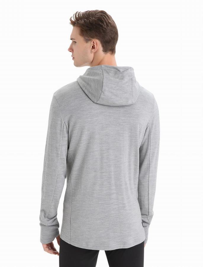 Sudadera Con Capucha Icebreaker Merino Quantum III Long Sleeve Zip Hombre Grises | ZYB4198JD