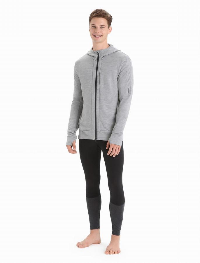 Sudadera Con Capucha Icebreaker Merino Quantum III Long Sleeve Zip Hombre Grises | ZYB4198JD