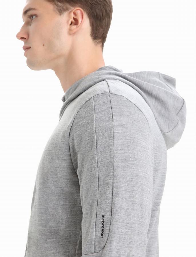 Sudadera Con Capucha Icebreaker Merino Quantum III Long Sleeve Zip Hombre Grises | ZYB4198JD