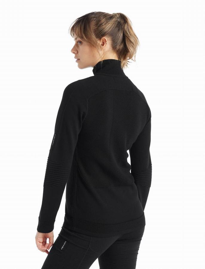 Sudadera Con Capucha Icebreaker ZoneKnit™ Merino Long Sleeve Half Zip Mujer Negros | DVY8289VK