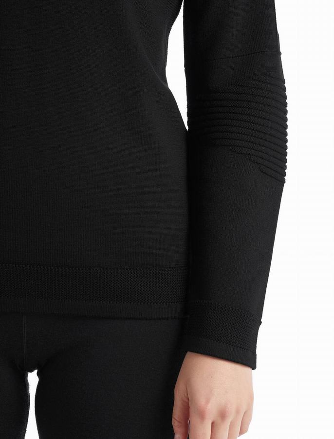 Sudadera Con Capucha Icebreaker ZoneKnit™ Merino Long Sleeve Half Zip Mujer Negros | DVY8289VK