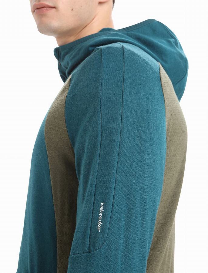 Sudadera Con Capucha Icebreaker ZoneKnit™ Merino Long Sleeve Zip Hombre Verdes Verde Oliva | EZE8137UV