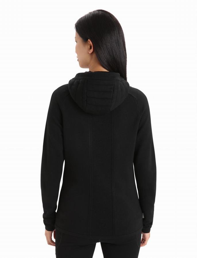 Sudadera Con Capucha Icebreaker ZoneKnit™ Merino Insulated Long Sleeve Zip Mujer Negros | NGF4816NX