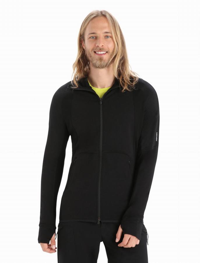 Sudadera Con Capucha Icebreaker ZoneKnit™ Merino Long Sleeve Zip Hombre Negros | XRF746VE