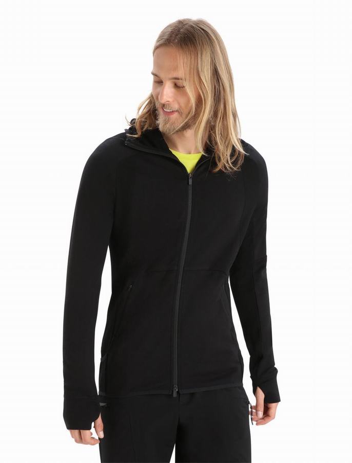 Sudadera Con Capucha Icebreaker ZoneKnit™ Merino Long Sleeve Zip Hombre Negros | XRF746VE