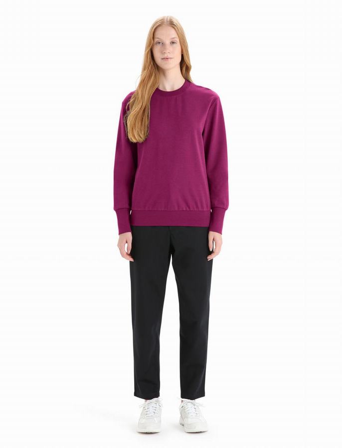 Sudaderas Icebreaker Merino Central II Long Sleeve Mujer Morados Oscuro | BCX6685LQ