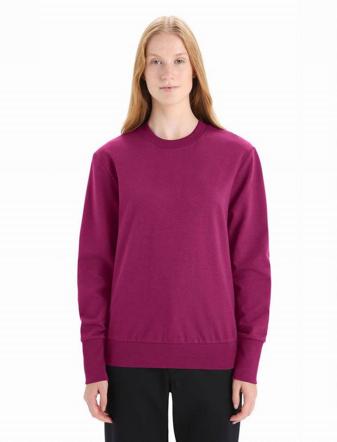 Sudaderas Icebreaker Merino Central II Long Sleeve Mujer Morados Oscuro | BCX6685LQ