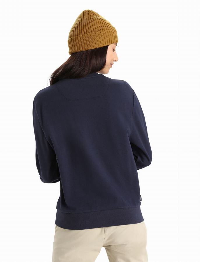 Sudaderas Icebreaker Merino Central II Long Sleeve Mujer Azul Marino | DAE3462XL