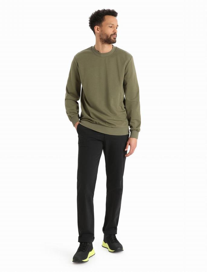 Sudaderas Icebreaker Merino Central II Long Sleeve Hombre Verde Oliva | GYS3046DR