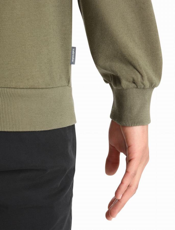 Sudaderas Icebreaker Merino Central II Long Sleeve Hombre Verde Oliva | GYS3046DR