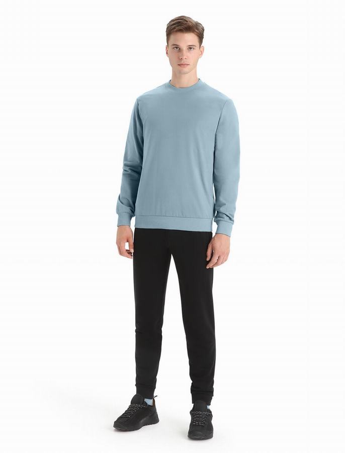 Sudaderas Icebreaker Merino Central II Long Sleeve Hombre Azules | RNK2428MO