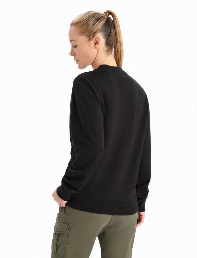 Sudaderas Icebreaker Merino Crush Long Sleeve Mujer Negros | REF134JG