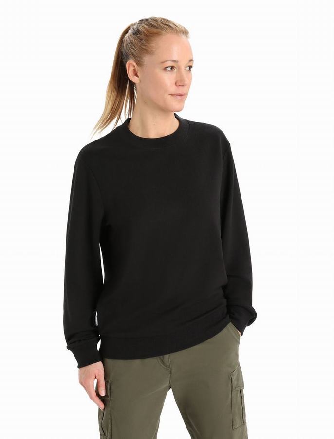 Sudaderas Icebreaker Merino Crush Long Sleeve Mujer Negros | REF134JG