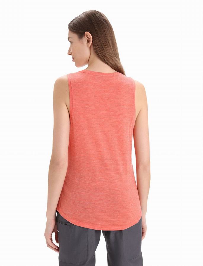 Tank Top Icebreaker Merino Sphere II Mujer Naranjas | UPT4073DG