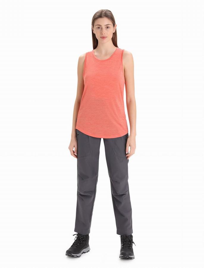 Tank Top Icebreaker Merino Sphere II Mujer Naranjas | UPT4073DG