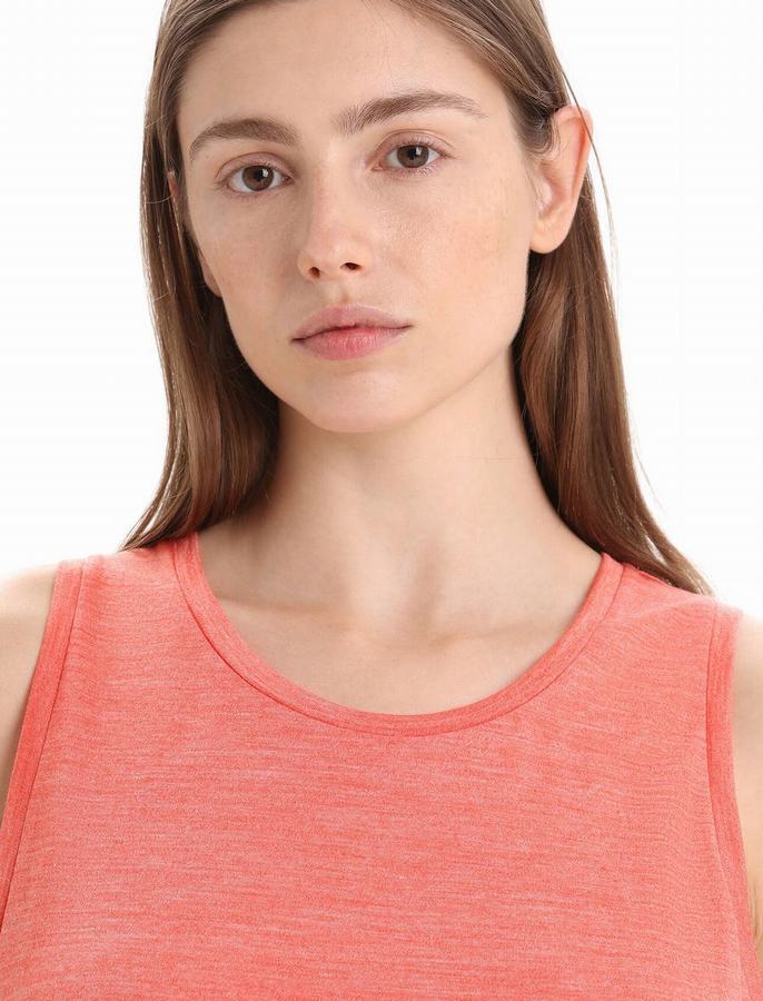 Tank Top Icebreaker Merino Sphere II Mujer Naranjas | UPT4073DG