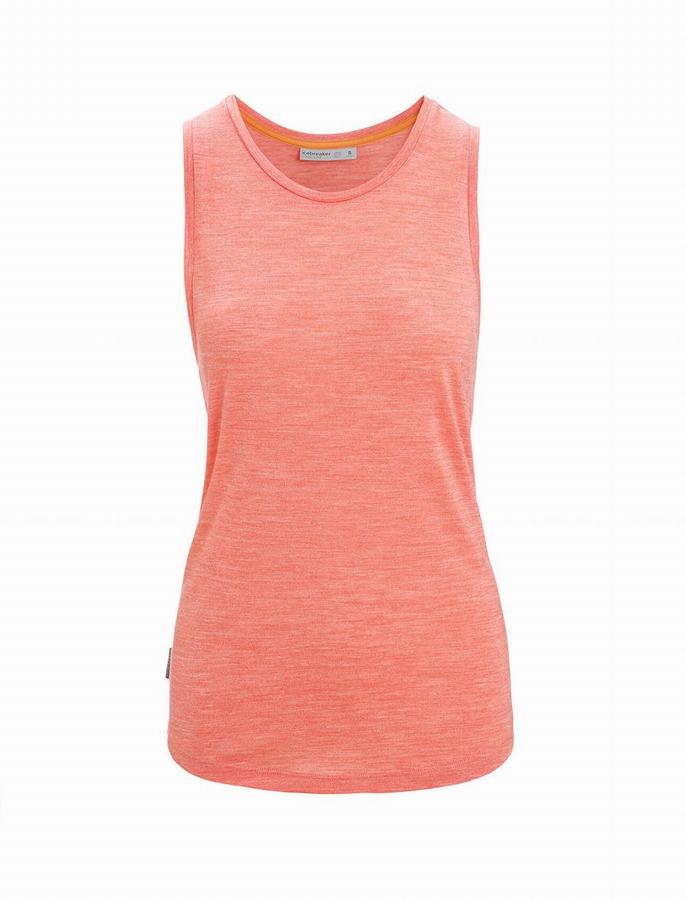 Tank Top Icebreaker Merino Sphere II Mujer Naranjas | UPT4073DG