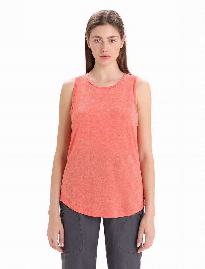 Tank Top Icebreaker Merino Sphere II Mujer Naranjas | UPT4073DG