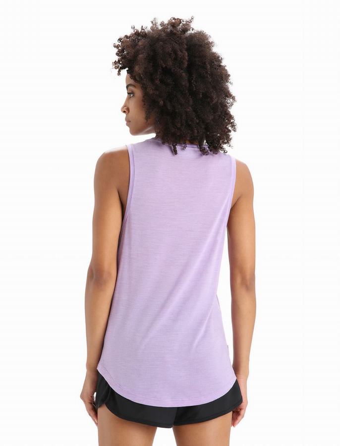 Tank Top Icebreaker Merino Sphere II Mujer Morados Claro | XLM23100PJ