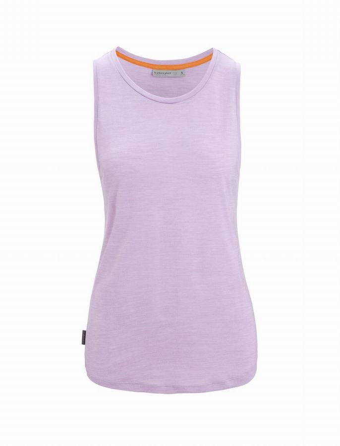 Tank Top Icebreaker Merino Sphere II Mujer Morados Claro | XLM23100PJ