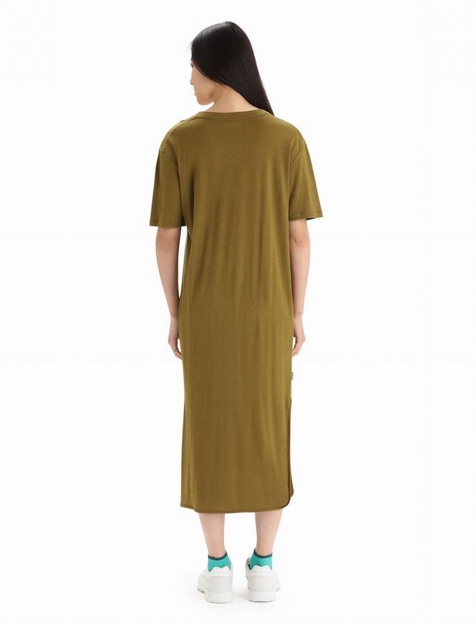 Vestido Icebreaker Merino Granary Mujer Verdes Oscuro | IDL4213CT